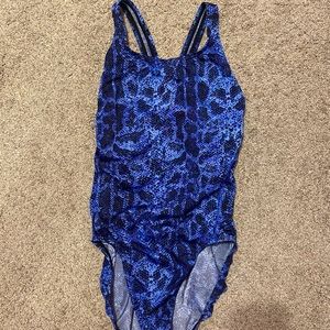 Nike Swimsuit, Adult Medium, Blue Snakeskin Print